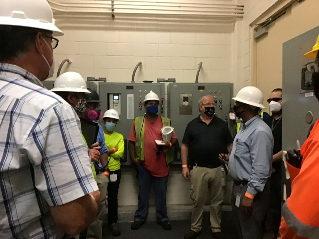 Construction team working inside a major project